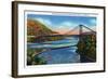 New York - US Route 9W View of Bear Mountain Hudson River Bridge-Lantern Press-Framed Art Print