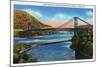 New York - US Route 9W View of Bear Mountain Hudson River Bridge-Lantern Press-Mounted Art Print