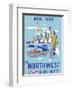 New York, USA, Manhattan, Fly Northwest Orient Airlines-null-Framed Art Print