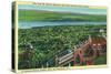 New York - View from Mt. Beacon of Incline Rail, Beacon, Newburgh, and Hudson River-Lantern Press-Stretched Canvas