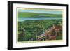 New York - View from Mt. Beacon of Incline Rail, Beacon, Newburgh, and Hudson River-Lantern Press-Framed Art Print