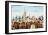 New York View - In the Style of Oil Painting-Philippe Hugonnard-Framed Giclee Print