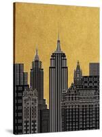 New York View - Luxe-Clara Wells-Stretched Canvas