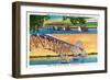 New York - View of Grand Island North and South Bridges-Lantern Press-Framed Art Print