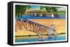 New York - View of Grand Island North and South Bridges-Lantern Press-Framed Stretched Canvas