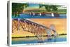 New York - View of Grand Island North and South Bridges-Lantern Press-Stretched Canvas