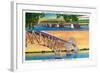 New York - View of Grand Island North and South Bridges-Lantern Press-Framed Art Print