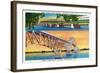 New York - View of Grand Island North and South Bridges-Lantern Press-Framed Art Print