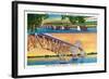 New York - View of Grand Island North and South Bridges-Lantern Press-Framed Art Print