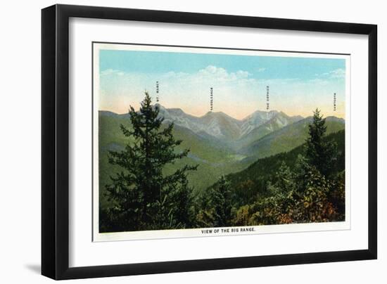 New York - View of Mt. Marcy, Saddleback, Sawtooth, and the Gothic Mts. - Adirondack Mts, NY-Lantern Press-Framed Art Print