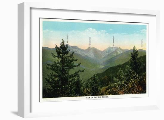 New York - View of Mt. Marcy, Saddleback, Sawtooth, and the Gothic Mts. - Adirondack Mts, NY-Lantern Press-Framed Art Print