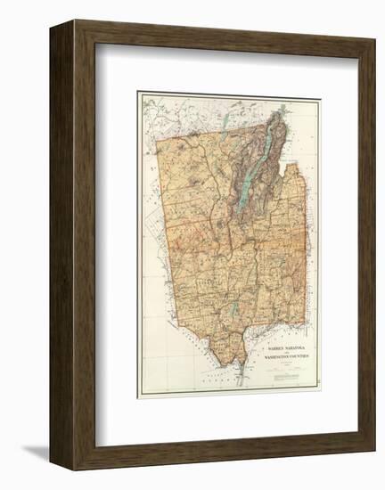 New York: Warren, Saratoga, Washington Counties, c.1895-Joseph Rudolf Bien-Framed Art Print