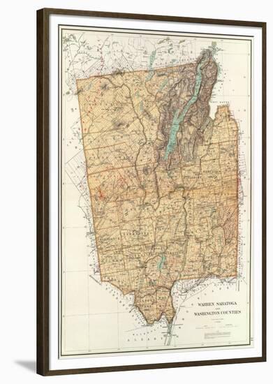 New York: Warren, Saratoga, Washington Counties, c.1895-Joseph Rudolf Bien-Framed Art Print