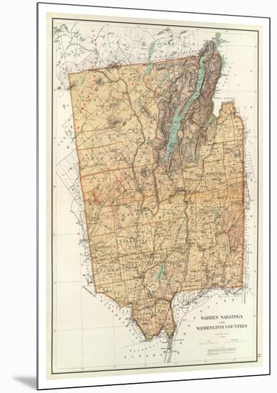 New York: Warren, Saratoga, Washington Counties, c.1895-Joseph Rudolf Bien-Mounted Art Print