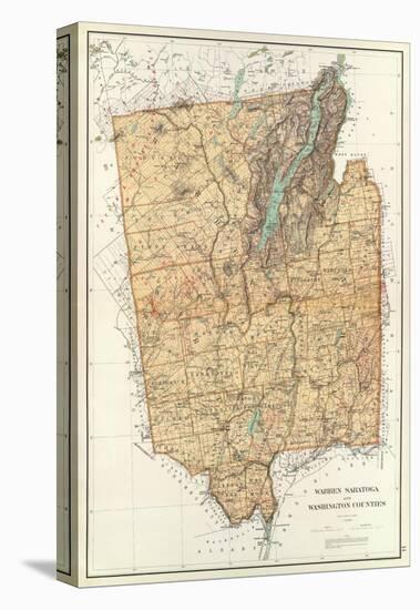 New York: Warren, Saratoga, Washington Counties, c.1895-Joseph Rudolf Bien-Stretched Canvas