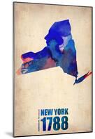 New York Watercolor Map-NaxArt-Mounted Poster