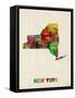 New York Watercolor Map-Michael Tompsett-Framed Stretched Canvas