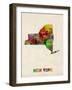 New York Watercolor Map-Michael Tompsett-Framed Art Print