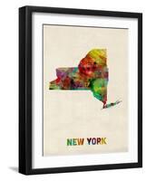 New York Watercolor Map-Michael Tompsett-Framed Art Print