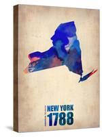 New York Watercolor Map-NaxArt-Stretched Canvas