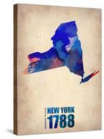 New York Watercolor Map-NaxArt-Stretched Canvas