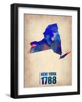 New York Watercolor Map-NaxArt-Framed Art Print