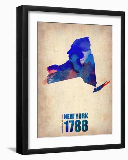 New York Watercolor Map-NaxArt-Framed Art Print