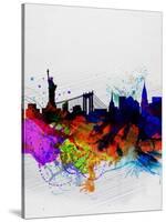 New York Watercolor Skyline 1-NaxArt-Stretched Canvas