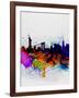 New York Watercolor Skyline 1-NaxArt-Framed Art Print