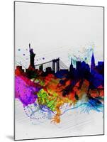 New York Watercolor Skyline 1-NaxArt-Mounted Art Print