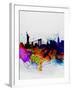 New York Watercolor Skyline 1-NaxArt-Framed Art Print