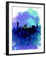 New York Watercolor Skyline 2-NaxArt-Framed Art Print