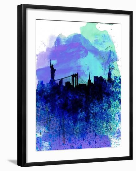 New York Watercolor Skyline 2-NaxArt-Framed Art Print