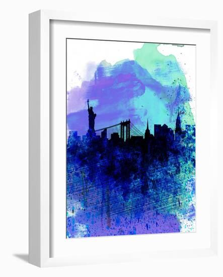 New York Watercolor Skyline 2-NaxArt-Framed Art Print