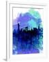 New York Watercolor Skyline 2-NaxArt-Framed Art Print