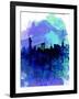 New York Watercolor Skyline 2-NaxArt-Framed Art Print