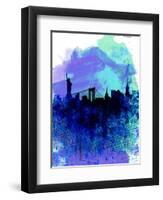 New York Watercolor Skyline 2-NaxArt-Framed Art Print