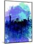 New York Watercolor Skyline 2-NaxArt-Mounted Art Print