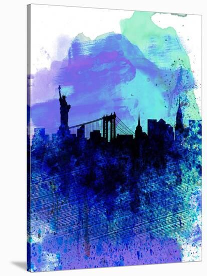 New York Watercolor Skyline 2-NaxArt-Stretched Canvas