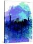 New York Watercolor Skyline 2-NaxArt-Stretched Canvas