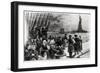 New York, Welcome to the Land of Freedom, an Ocean Steamer Passing the Statue of Liberty-null-Framed Giclee Print