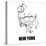 New York White Subway Map-null-Stretched Canvas