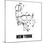 New York White Subway Map-null-Mounted Premium Giclee Print