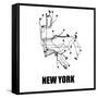 New York White Subway Map-null-Framed Stretched Canvas