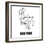 New York White Subway Map-null-Framed Art Print