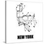 New York White Subway Map-null-Stretched Canvas