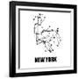 New York White Subway Map-null-Framed Art Print