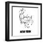 New York White Subway Map-null-Framed Art Print