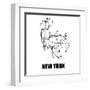 New York White Subway Map-null-Framed Art Print