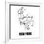 New York White Subway Map-null-Framed Art Print